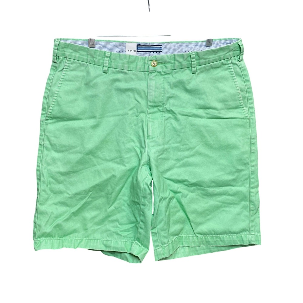 Peter Millar Shorts Mens 34 Green Flat Front Pima Cotton Chino Golf Casual